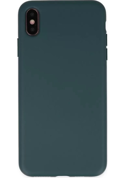 Newface Apple iPhone Uyumlu Xs Max Kılıf Nano İçi Kadife Silikon - Koyu Yeşil Diğer
