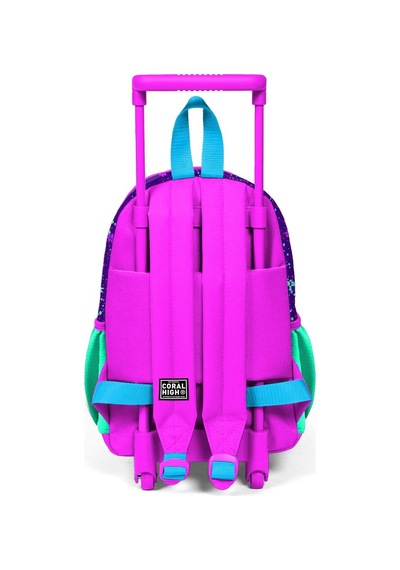 Minik Yuva Çekçekli Sırt Çantası Mor Pembe Kedi Desenli İki Bölmeli 24032
