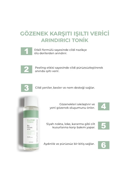 Sinoz %5 Glikolik Asitli Gözenek Sıkılaştırıcı Peeling Etkili Glow Tonik 200 ML