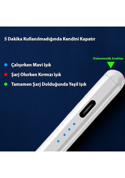 Apple Uyumlu iPad Avuç İçi Reddi Özellikli Tablet Kalemi Stylus Yazı Çizim Yedek Uç