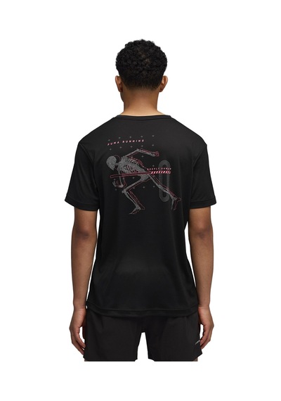Puma Run Illustration Graphic Erkek Siyah Koşu T-shirt 52844601
