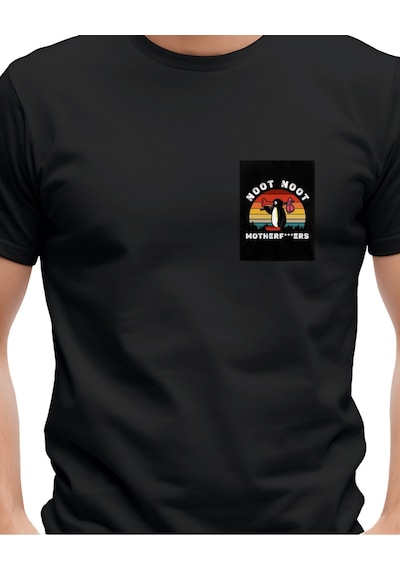 Yüzük Tasarımlı Baskılı T-shirt Siyah