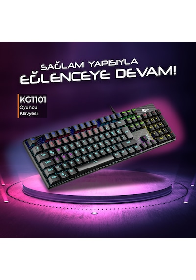 Lecoo KG1101 Kablolu Blue Switch RGB Makro Tuşlu Gaming Mekanik Türkçe Q Klavye