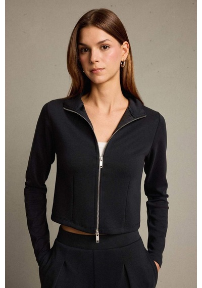 Defacto Yarım Balıkçı Yaka Modal Fermuarlı Sweatshirt G2921ax25auar225 Antrasit