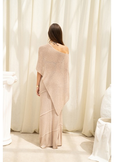 Mai Collection Praiano Asimetrik Vizon Crop Etek Takım