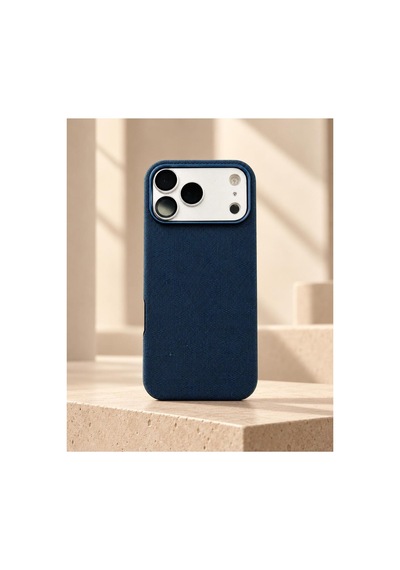 Phone 17 /18 Pro Uyumlu Dokulu Kumaş Kılıf Kamera Korumalı Şık Tasarım Ocean Blue - 936039912 Ocean Blue