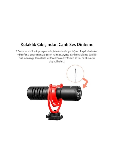 Boya By Mm1 Pro Çift Kafalı Shotgun Mikrofon