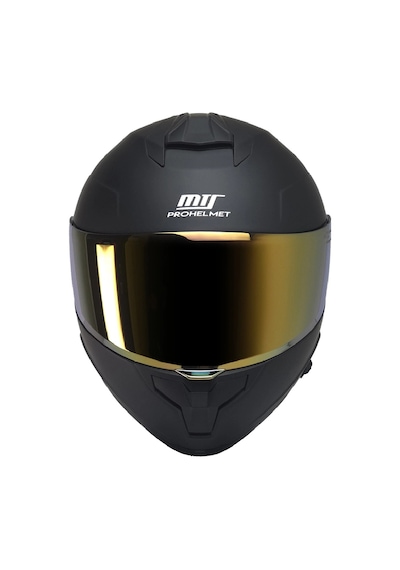 Mts X340 Fullface Gold Camlı Motosiklet Kaskı Mat Siyah