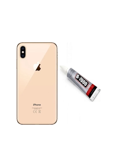 Apple iPhone Uyumlu  Xs Max Arka Pil Kapağı Ve Yapıştıcı Altın