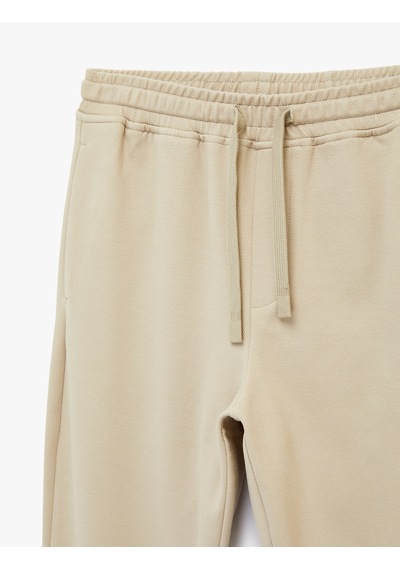 Koton Straight Fit Cepli Duble Paça Beli Bağcıklı Pantolon Bej 6sam40012hk Ekru