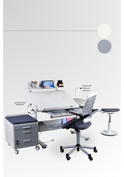 Creo Mobili Yükseklik Ve Eğim Ayarlı Vega Premium Bilgisayar Ve Çalışma Masası Takımı Beyaz/antrasit Gri Creo Mobili Yükseklik Ve Eğim Ayarlı Vega Premium Bilgisayar Ve Çalışma Masası Takımı Beyaz/antrasit Gri