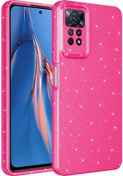 Redmi Note 12 Pro 4g Kılıf Kamera Korumalı Simli Lüks Koton Kapak - Pembe Ko Pembe Koyu Pembe Koyu