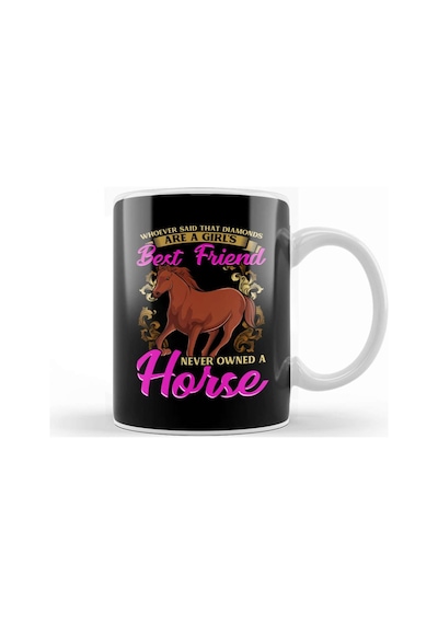 Horses Are A Girl's Best Friend, Not Diamonds Kupa Bardak Porselen Karışık