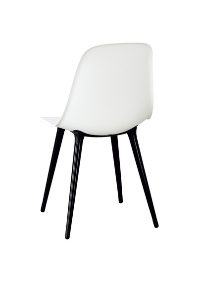 Vilinze Eames Siyah Ahşap Ayak Plastik Beyaz Sandalye