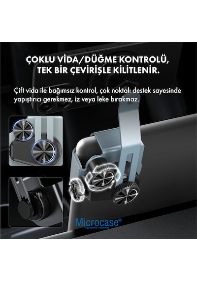 Microcase Araç İçi Multimedya Ekran Yanı Magsafe Uyumlu Güçlü Manyetik Telefon Tutucu, Teleskobik Ayarlanabilir-al5828 Gümüş