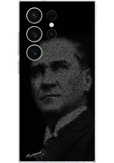 Samsung Galaxy S26 Ultra Uyumlu Gençliğe Hitabe Yazılı Atatürk Silüeti Baskılı Silikon Kılıf Renkli