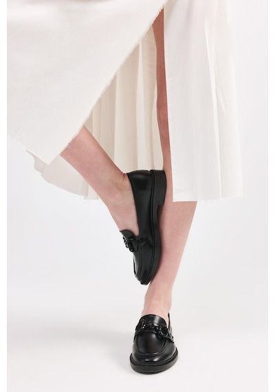 Yaya By Hotiç Kadın Siyah Tokalı Klasik Loafer Siyah