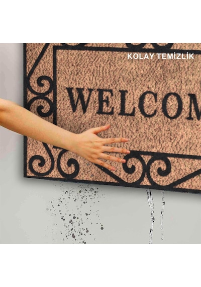 Dekoratif Kapı Önü Paspası - Kaymaz Taban 174 Çok Renkli