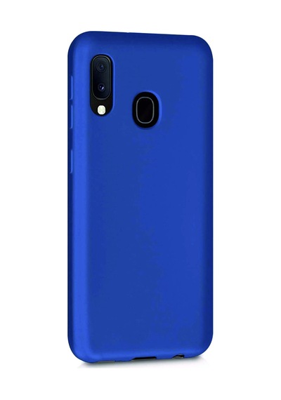 Samsung Galaxy Uyumlu A30 Kılıf Kamera Korumalı Silikon Rubber Arka Kapak Lacivert