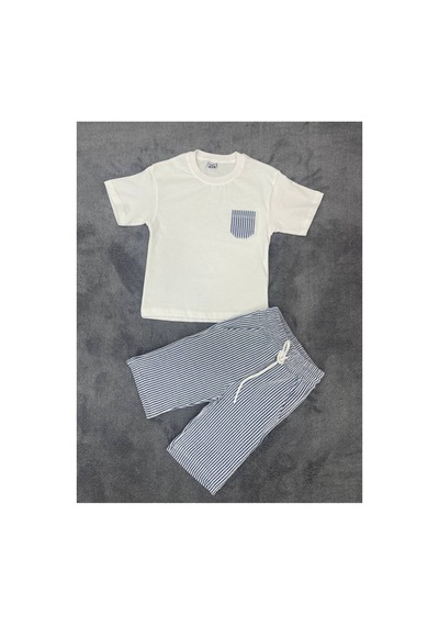 Erdem Kıds Erkek Çocuk Basic T-shirt Şort Çizgili Kaprili Yazlık 2'li Takım Lacivert Lacivert Erdem Kıds Erkek Çocuk Basic T-shirt Şort Çizgili Kaprili Yazlık 2'li Takım Lacivert Lacivert