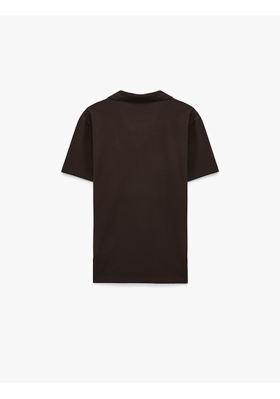 Koton Regular Fit Pamuklu Pike Kumaş Kısa Kollu Polo Yaka Tişört Kahverengi 6sam10284mk Kahve