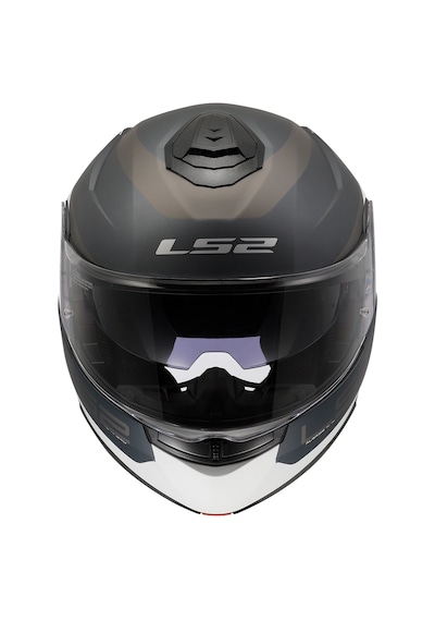 Ls2 Strobe 2 Victory Çene Açılır Motosiklet Kaskı Mat Gri - Mavi - Kum