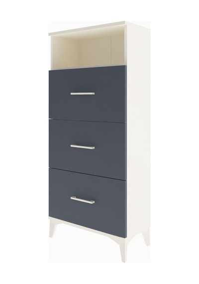 Arges Dolap Tek Raflı 3 Çekmeceli 60x30x134 Aytaşı-antrasit Aytaşı