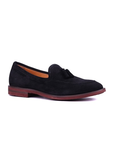 Shoetyle - Hakiki Süet Deri Siyah Renk Erkek Loafer - 900-4792-1477