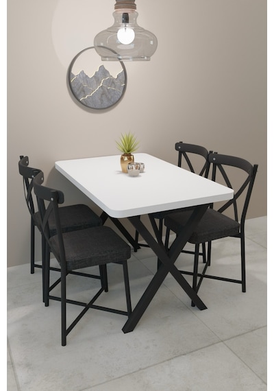 Modern Yemek Masası Takımı 70x110 Cm Oval Mutfak Masası & 4 Adet Tonet Model Kumaş Döşemeli Sandalye Beyaz Modern Yemek Masası Takımı 70x110 Cm Oval Mutfak Masası & 4 Adet Tonet Model Kumaş Döşemeli Sandalye Beyaz