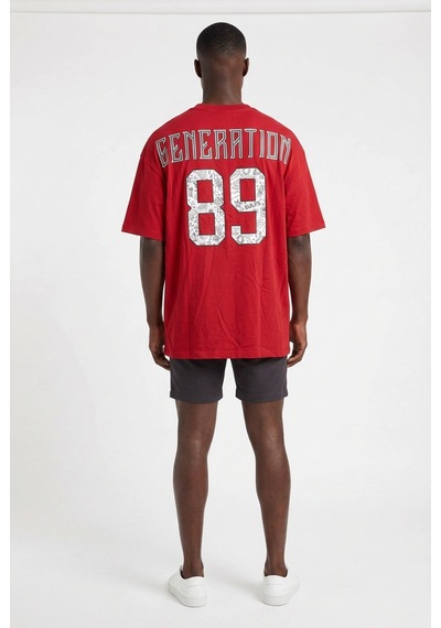 Blow Up Future Gen 89 Kırmızı Oversize Erkek T-shirt 141514 Siyah