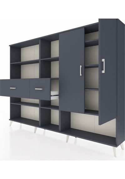 Arges Dolap 10 Raflı 2 Çekmeceli 2 Kapaklı 220x30x163 Antrasit-antrasit Antrasit - Antrasit Arges Dolap 10 Raflı 2 Çekmeceli 2 Kapaklı 220x30x163 Antrasit-antrasit Antrasit - Antrasit