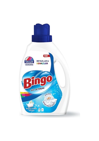Bingo Beyazlar ve Renkliler için Beyaz Sabun Kokulu Sıvı Çamaşır Deterjanı 2600 ML