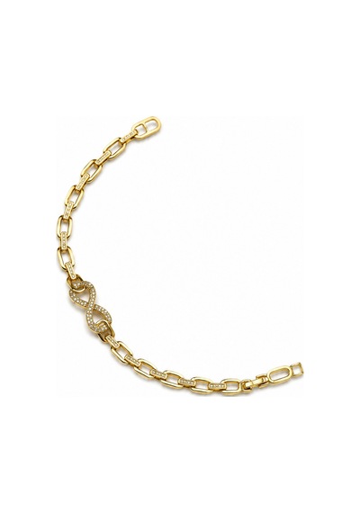 Balenbi Jewelry Kadın 14k Gold Renk Sonsuzluk Figürlü Zirkon Taş Detaylı Çelik Bileklik 1178 Altın