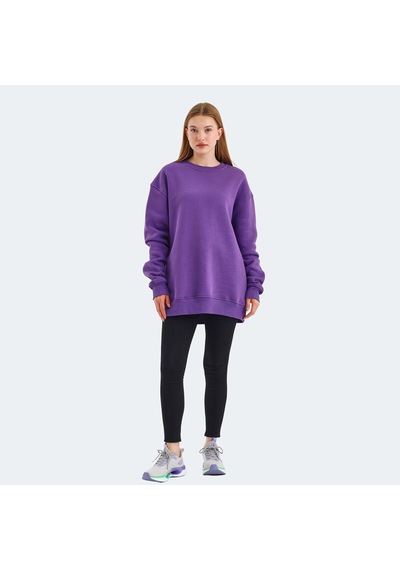 Slazenger VADIM Oversize Kadın Oversıze Mor Sweatshirt