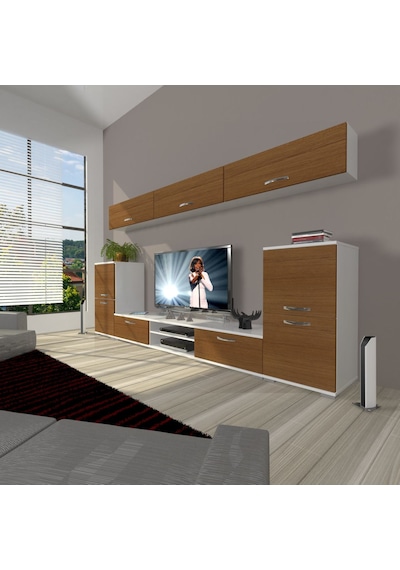 Decoraktiv Eko 9 Slm Dvd Tv Ünitesi Tv Sehpası Beyaz - Ceviz