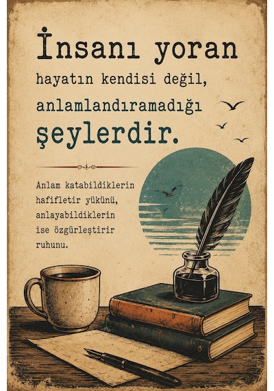 Retro Edebi Söz Mdf Duvar Tablosu Dekoratif Vintage Motivasyon Yazılı Pano 7