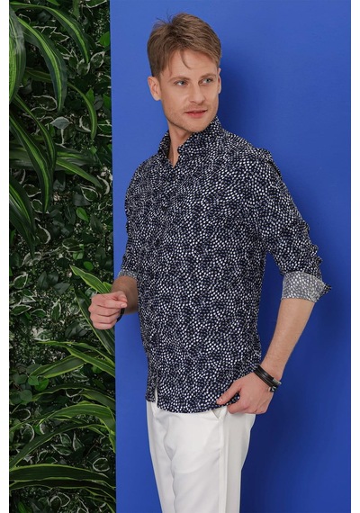 Efor G 1539 Slim Fit Siyah Klasik Gömlek Siyah