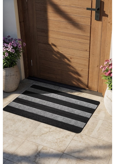 Ps035a Gri Kaymaz Taban Nem Alıcı Toz Alıcı Kapı Önü Paspası Uv Dayanıklı 45x70 Cm