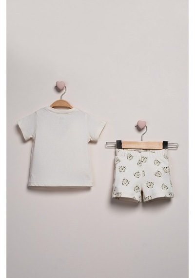 Baby Fou 2'li Bebek Şortlu Takım Ekru