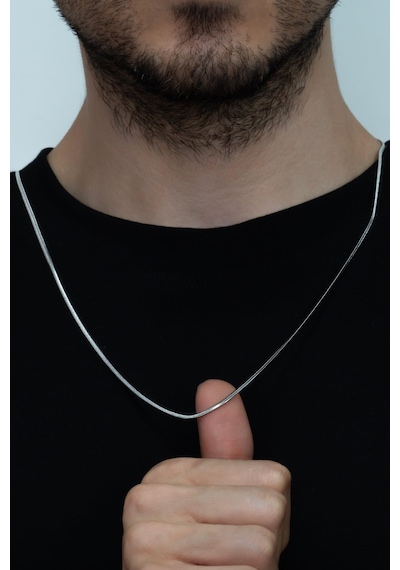 Yassı Model Snake Yılan Kolye Erkek Çelik Kolye Zincir Eck03 (374690265) Beyaz