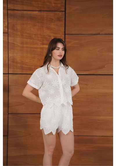 Verymoda Nakışlı Gömlek D2858 Krem