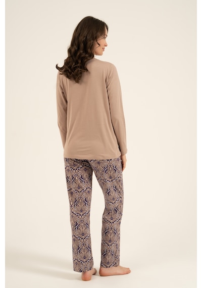 Arnetta 3769 Modal Pamuk Uzun Kol Yumuşak Dokulu Battal Büyük Beden Kadın Pijama Takımı Kahverengi Arnetta 3769 Modal Pamuk Uzun Kol Yumuşak Dokulu Battal Büyük Beden Kadın Pijama Takımı Kahverengi