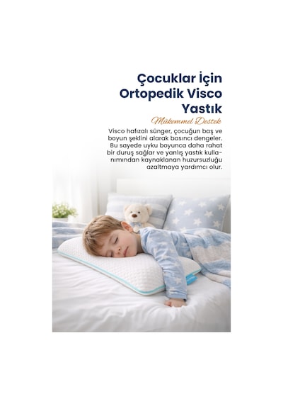 Viscofoam ViscoKidz Ortopedik Çocuk Yastığı Visco Yastık 67.5x33x6cm