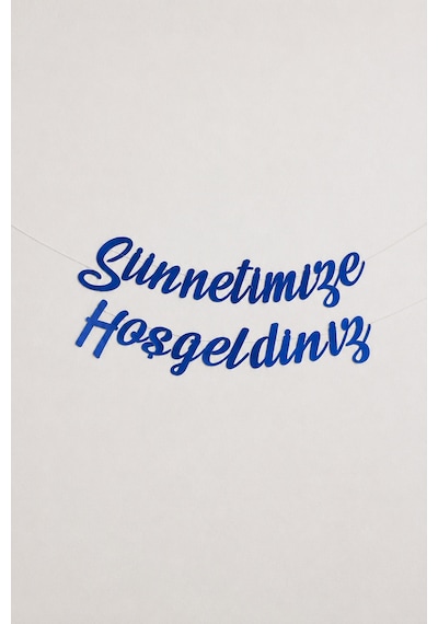 Sünnetimize Hoş Geldiniz Yazılı Mavi Banner Sünnet Süsü 20x210 CM