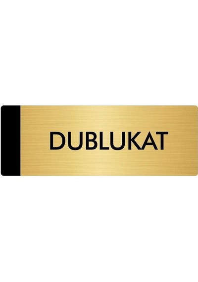 Metal Yönlendirme Levhası, Departman Kapı Isimliği Dublukat 5x20 Cm Altın Renk