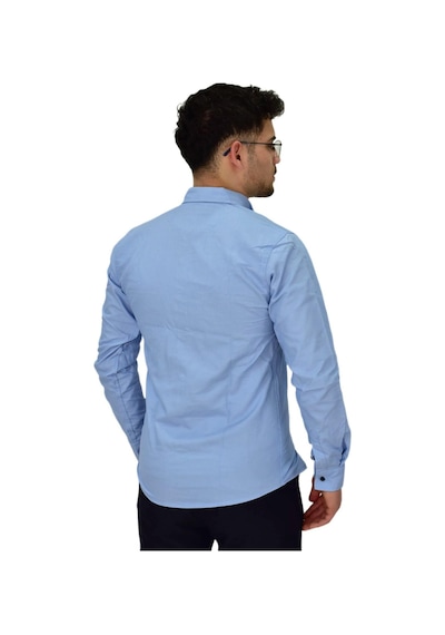 Erkek Spor Likralı Gömlek Bgl-st04343 Mavi