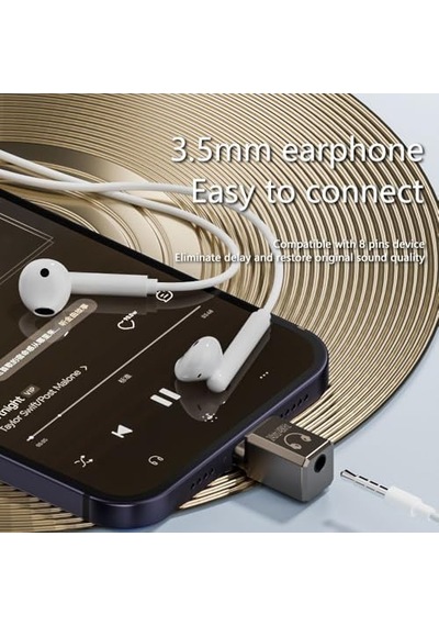 Lightning To 3.5mm Kulaklık Adaptörü Yüksek Ses Kalitesi Çevirici Otgbx