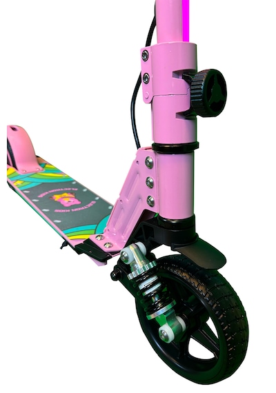 Electron S5 Elektrikli Çocuk Amortisörlü Led'li Scooter Pembe + Dizlik Dirseklik Pembe