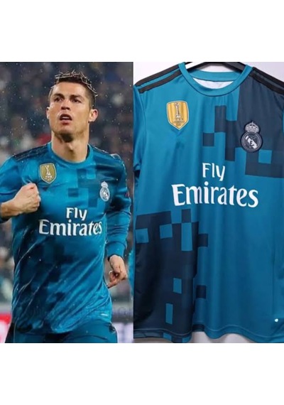 Real Madrid C.ronaldo 7 Futbol Forması Uzun Kol Mavi Çok Renkli