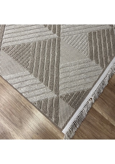 Hoom Rugs Vega S5505a Vizon Bej Hav Toz Vermez Hasır Dokuma Modern Makina Halısı Vizon Bej